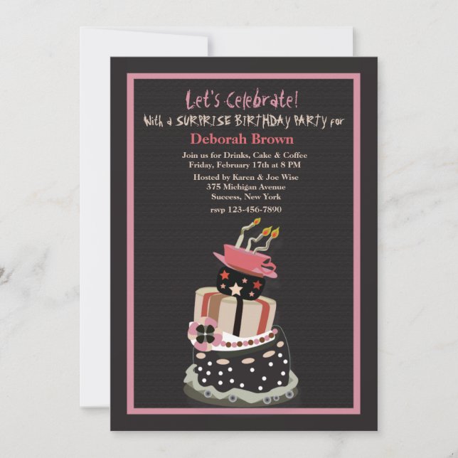 Crazy Birthday Cake Invitation (Front)