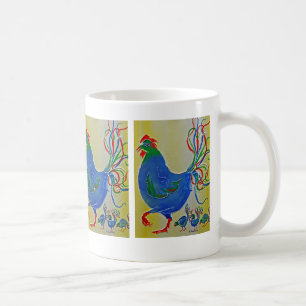 Crazy Blue Mother Hen and Chicks Mug