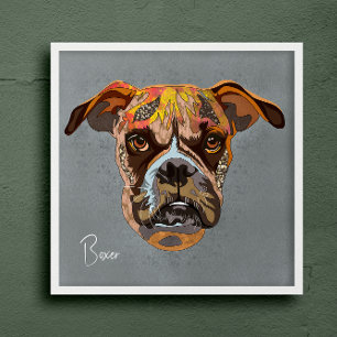 Crazy Boxer hand-painted  Poster