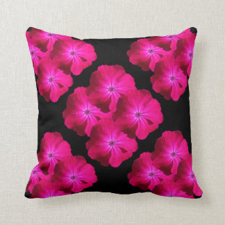 Crazy Bright Cerise Pink Flowers Throw Pillow