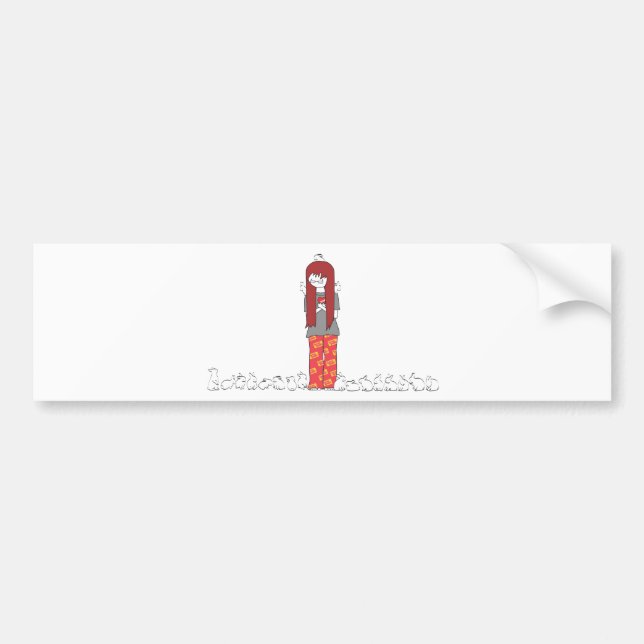 CRAZY BUNNY LADY BUMPER STICKER (Front)