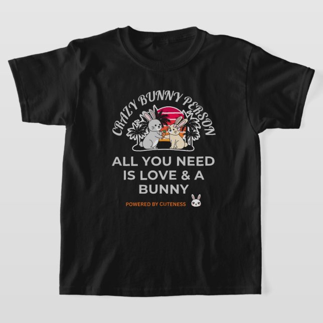 Crazy Bunny Person  T-Shirt (Laydown)