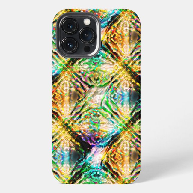Crazy burnt colourful texture, abstract squares    iPhone case (Back)