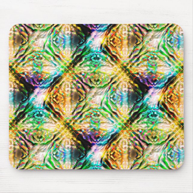 Crazy burnt colourful texture, abstract squares    mouse pad (Front)