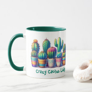 Crazy Cactus Lady Name Mug