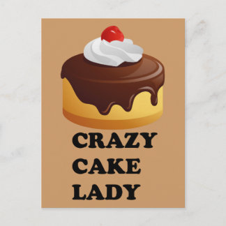 Crazy Cake Lady Postcard