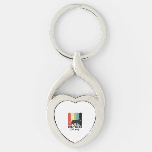 Crazy Calico Cat Lady Vintage Retro Cat Design_1 Keychain