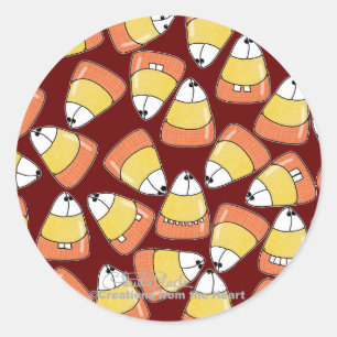 CRAZY Candy Corn! Classic Round Sticker