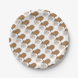 crazy capybara lady paper plate