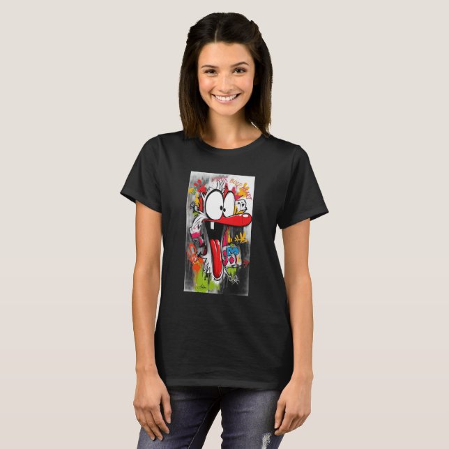Crazy Cartoon Graffiti Art T-Shirt (Front Full)