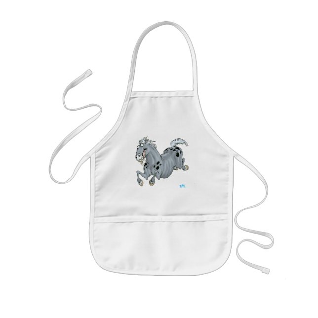 Crazy Cartoon Horse Children Apron (Front)