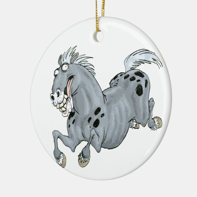 Crazy Cartoon Horse Ornament (Left)
