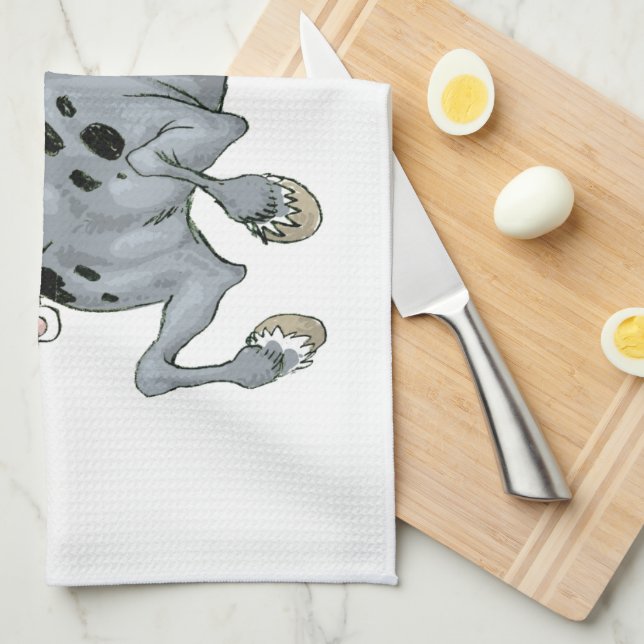 Crazy Cartoon Horse Serviette de cuisine (Quart Plié)