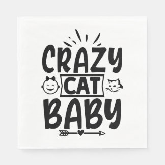 Crazy cat baby napkin
