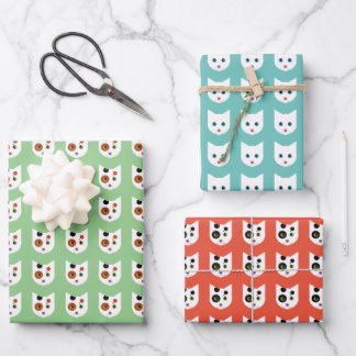 Crazy Cat Bundle Wrapping Paper Sheet