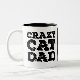 Crazy Cat Dad Personalized Photo Two-Tone Coffee Mug