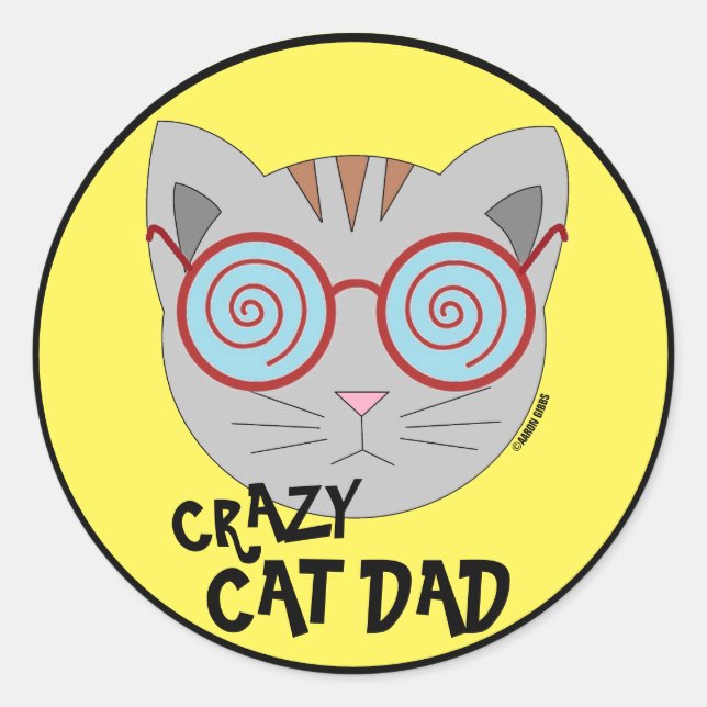 Crazy Cat Dad Sticker (Front)