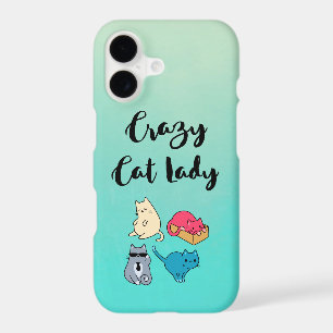 Crazy Cat Lady and 4 Cute Cats