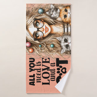 Crazy Cat Lady  Bath Towel