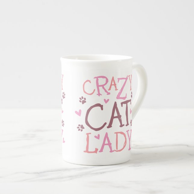 Crazy Cat Lady Bone China Mug (Front Right)