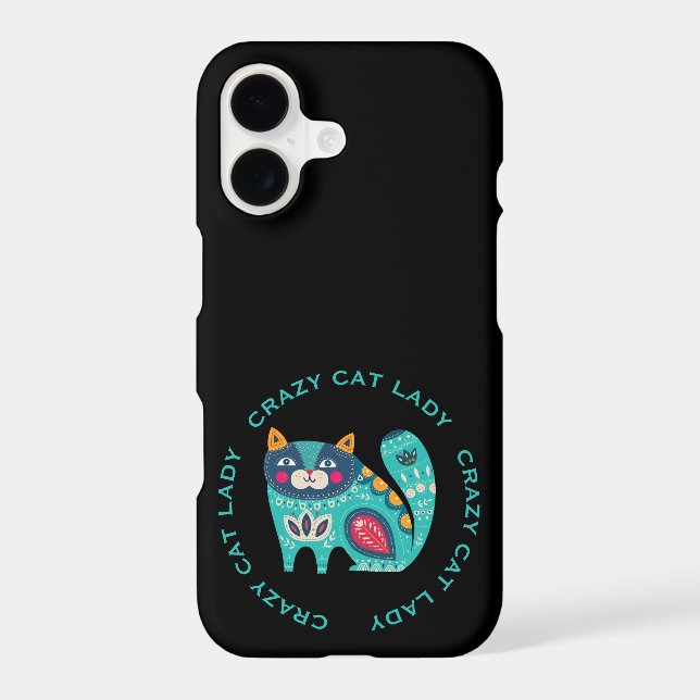 Crazy Cat Lady, Bright Stylized Cat Illustration (Back)
