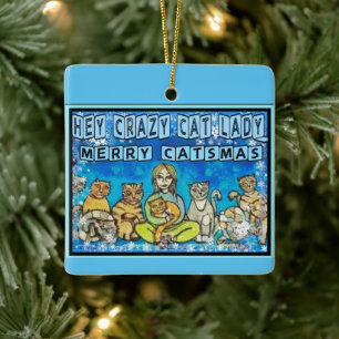 Crazy Cat Lady Ceramic Ornament