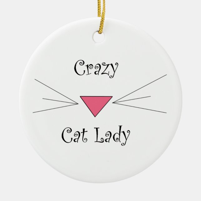 Crazy Cat Lady Ceramic Ornament (Front)