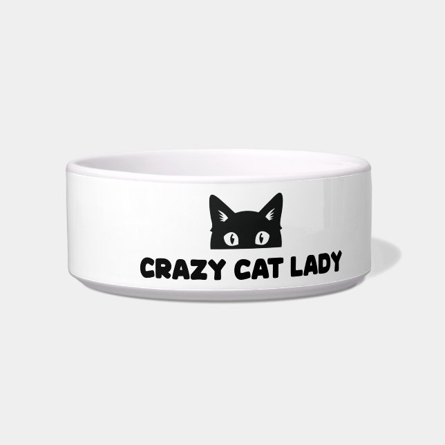 Crazy Cat Lady Ceramic Pet Bowl (Left)