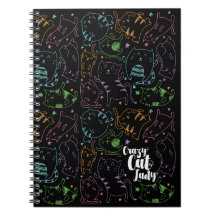 Crazy Cat Lady Colourful Cartoon Pattern Gift