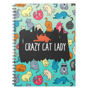 Crazy Cat Lady Cute and Playful Cat Pattern Notebook