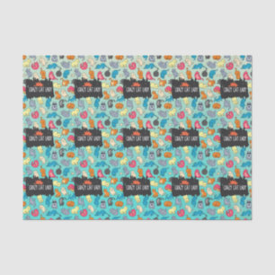 Crazy Cat Lady Cute and Playful Cat Pattern Tissue Paper