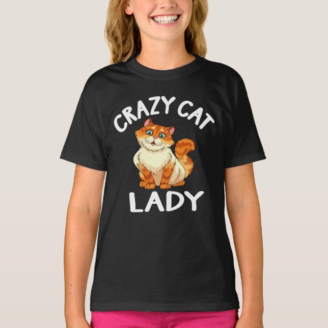 Crazy Cat Lady Cute Kitten Funny Kitty Mom Gift T-Shirt (Front)