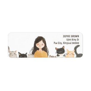 Crazy Cat Lady Cute Kittens Adresse de retour