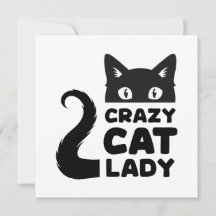 Crazy Cat Lady Flat Note Card / Greeting Card