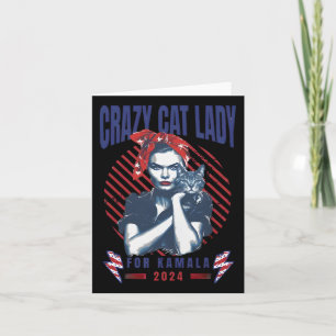 Crazy Cat Lady For Kamala 2024  Card