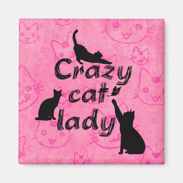 Crazy Cat Lady Fun Playful Cats Magnet (Front)