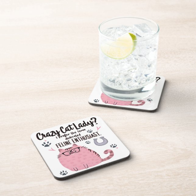 Crazy Cat Lady? Funny Cat Lover Gift  Coaster (Right Side)