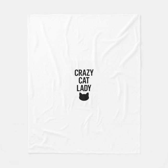 Crazy Cat Lady – Funny Cat Lover Gift Fleece Blanket (Front)