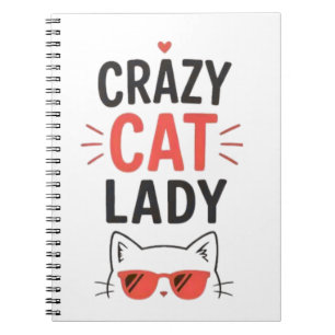 Crazy Cat Lady Funny Cute Cat Lover Design  Notebook