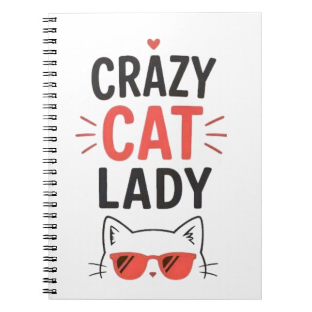 Crazy Cat Lady Funny Cute Cat Lover Design  Notebook (Front)