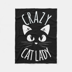 Crazy Cat Lady Funny Fur Mom Mother's Day Christma Fleece Blanket