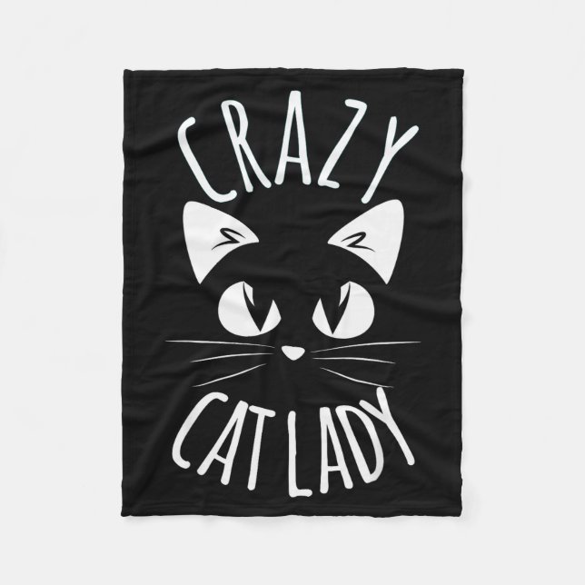 Crazy Cat Lady Funny Fur Mom Mother's Day Christma Fleece Blanket (Front)