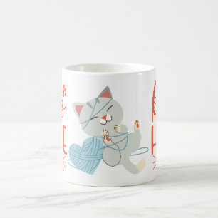 Crazy Cat Lady Grey Kitten Cute Kitty Mom Cat Coffee Mug