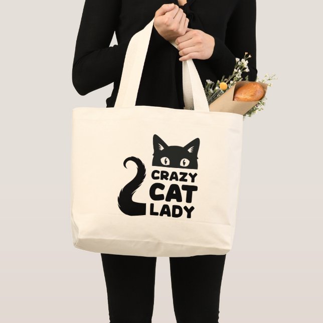 Crazy Cat Lady Grocery Tote Bag (Front (Product))