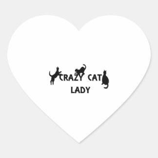 Crazy Cat Lady             Heart Sticker