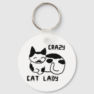 Crazy cat lady keychain