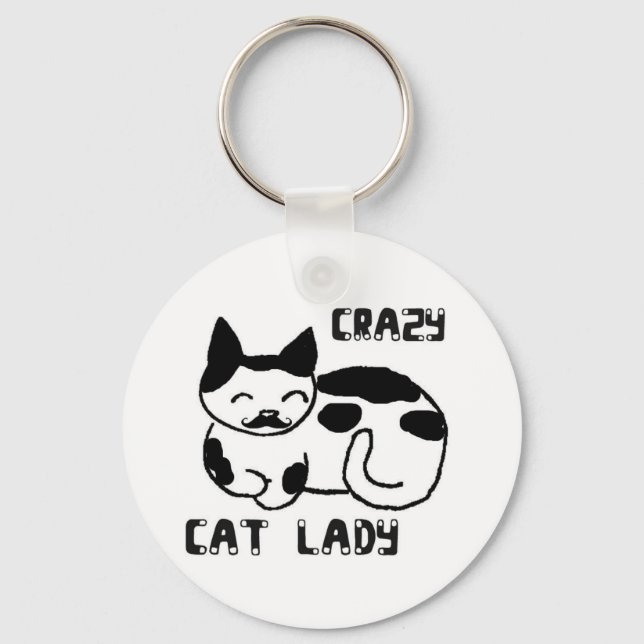 Crazy cat lady keychain (Front)