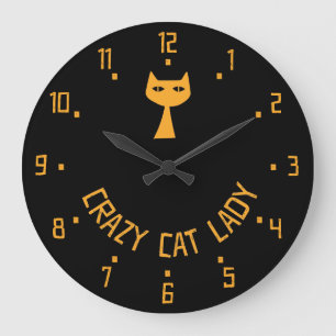 Crazy Cat Lady Large Clock