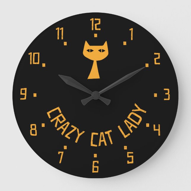 Crazy Cat Lady Large Clock (Front)