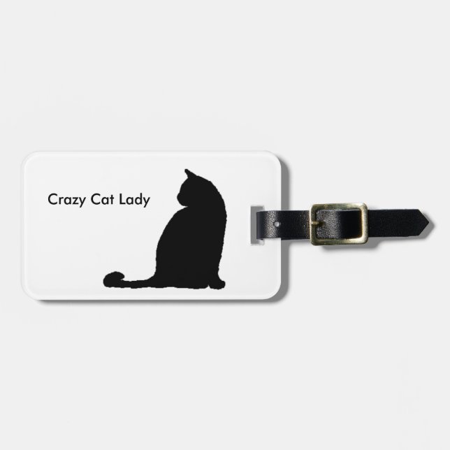 Crazy Cat Lady luggage tag - customise! (Front Horizontal)